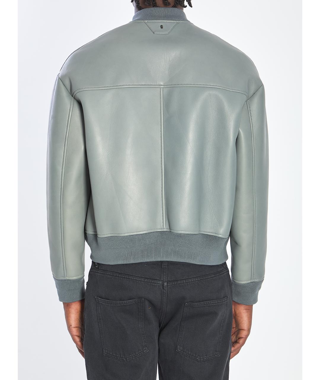 SALVATORE SANTORO Серая кожаная куртка, фото 5
