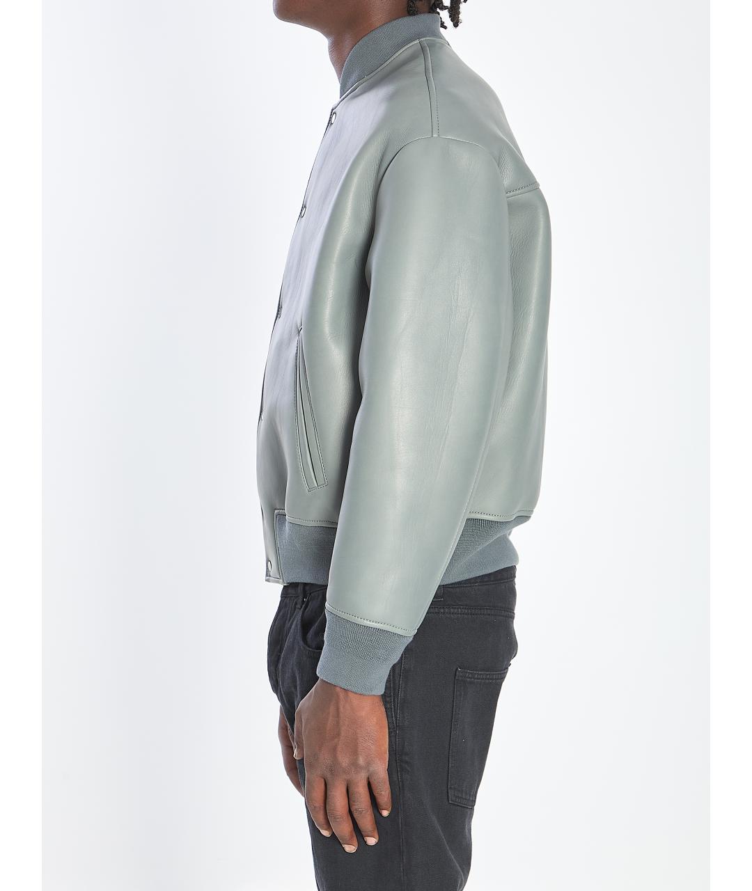 SALVATORE SANTORO Серая кожаная куртка, фото 4