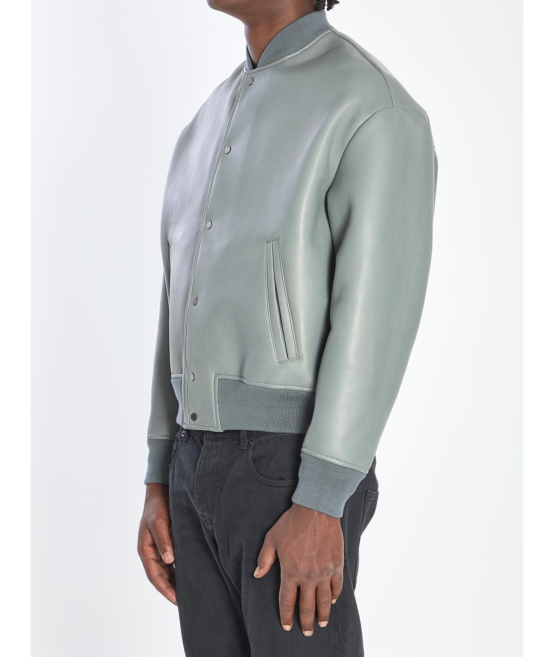 SALVATORE SANTORO Серая кожаная куртка, фото 3