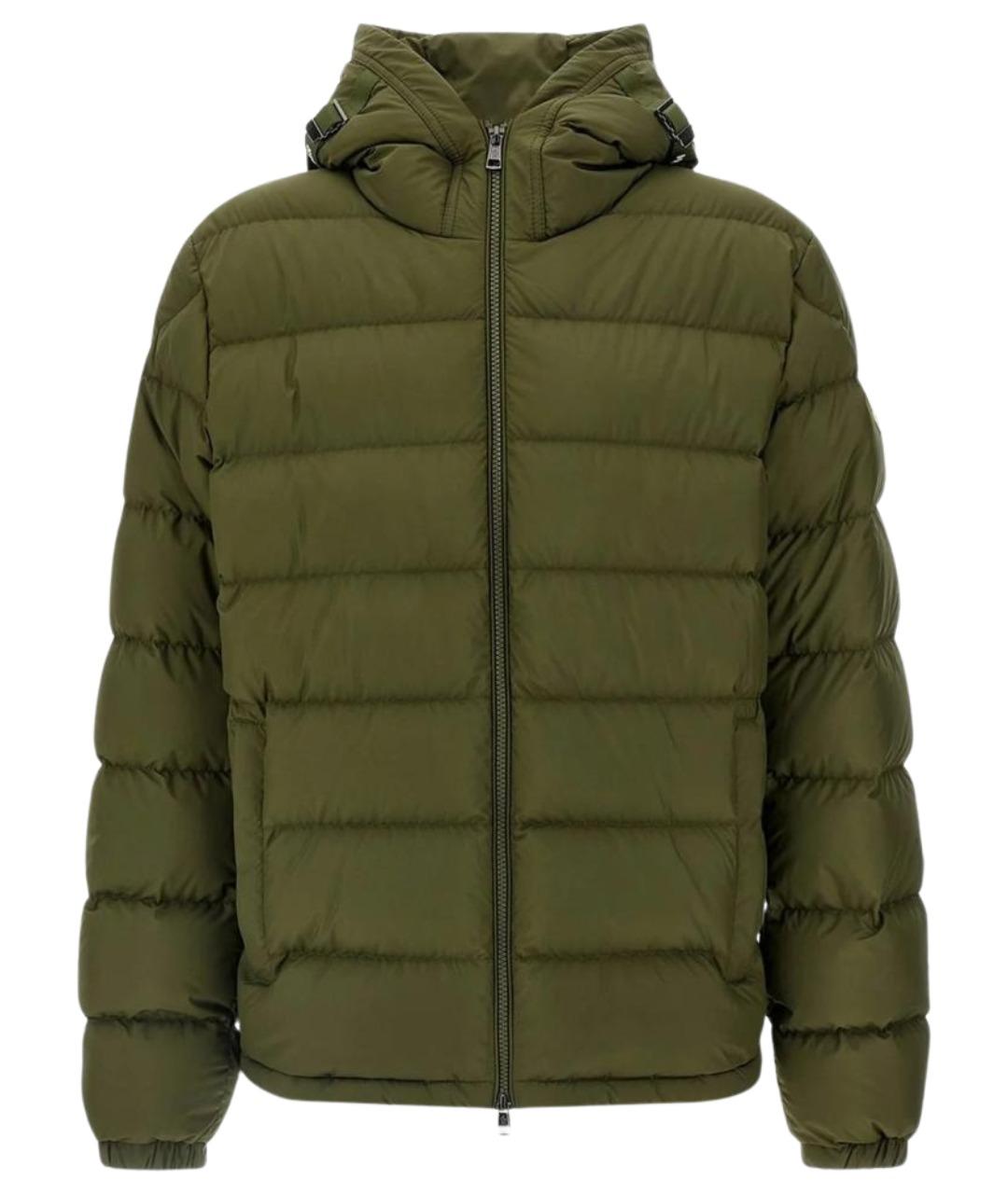 MONCLER Зеленая полиэстеровая куртка, фото 1