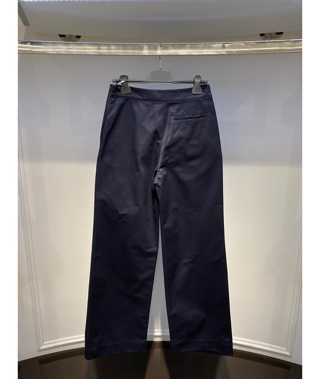 CHRISTIAN DIOR Темно-синие хлопковые прямые брюки, фото 3