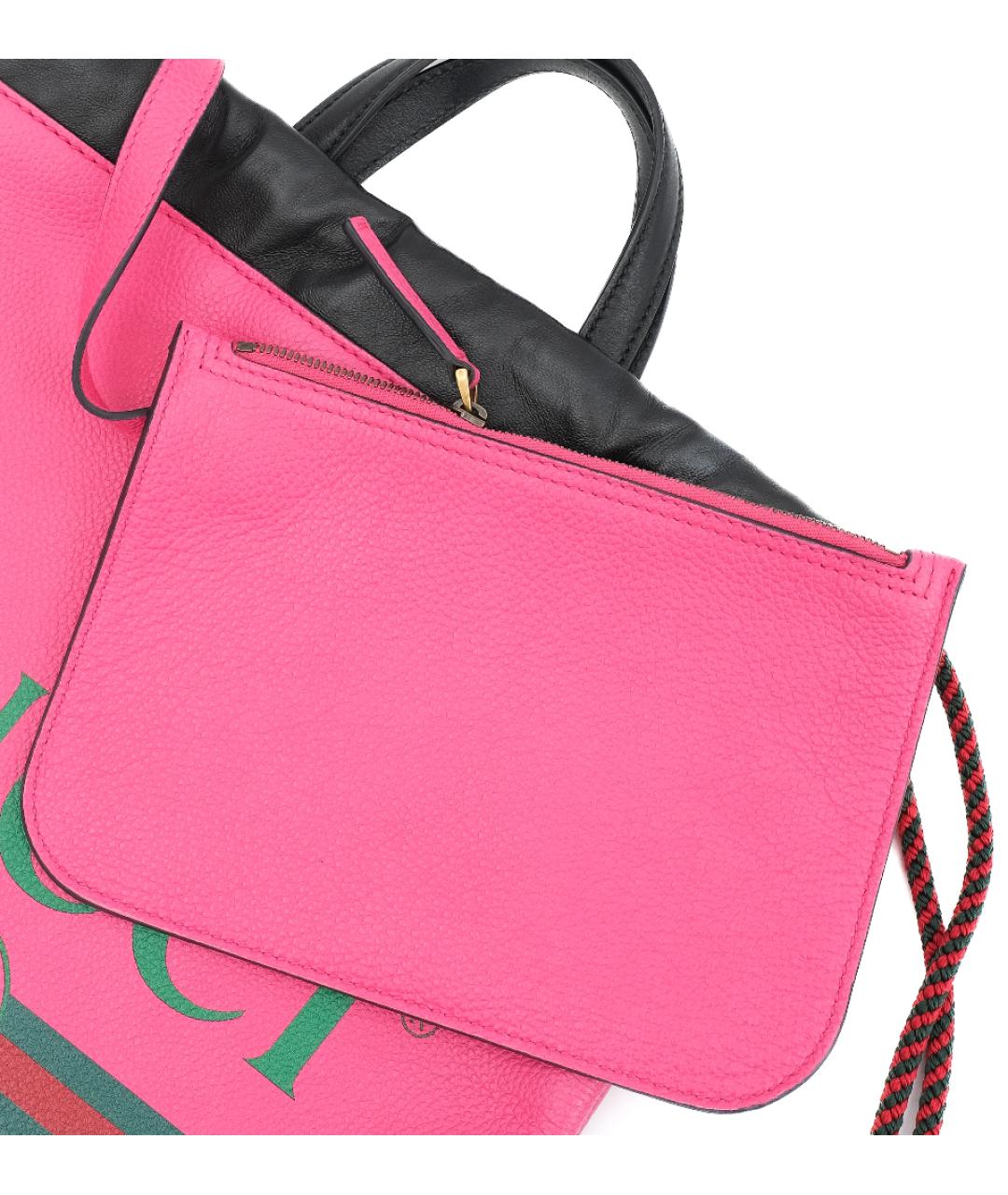 GUCCI Розовый кожаный рюкзак, фото 3