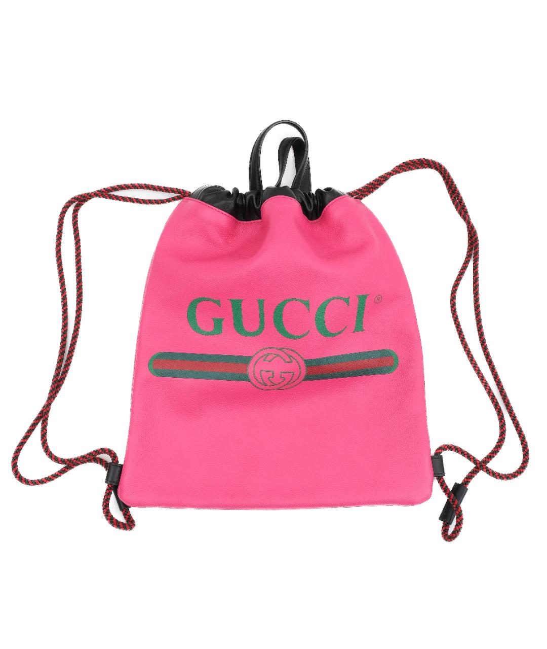 GUCCI Розовый кожаный рюкзак, фото 1