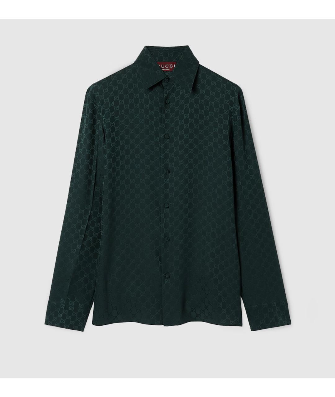 GUCCI Зеленая шелковая кэжуал рубашка, фото 6