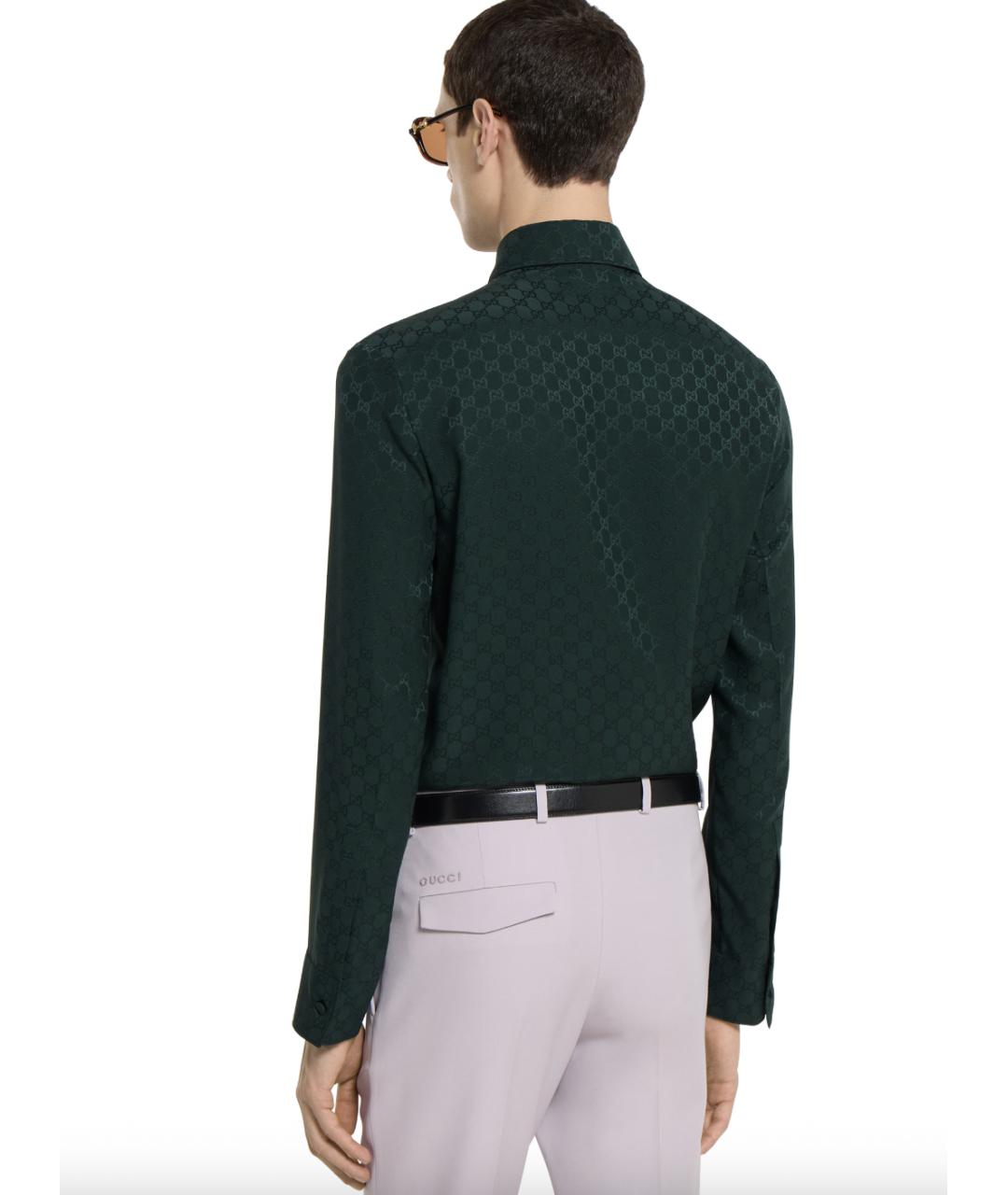 GUCCI Зеленая шелковая кэжуал рубашка, фото 3