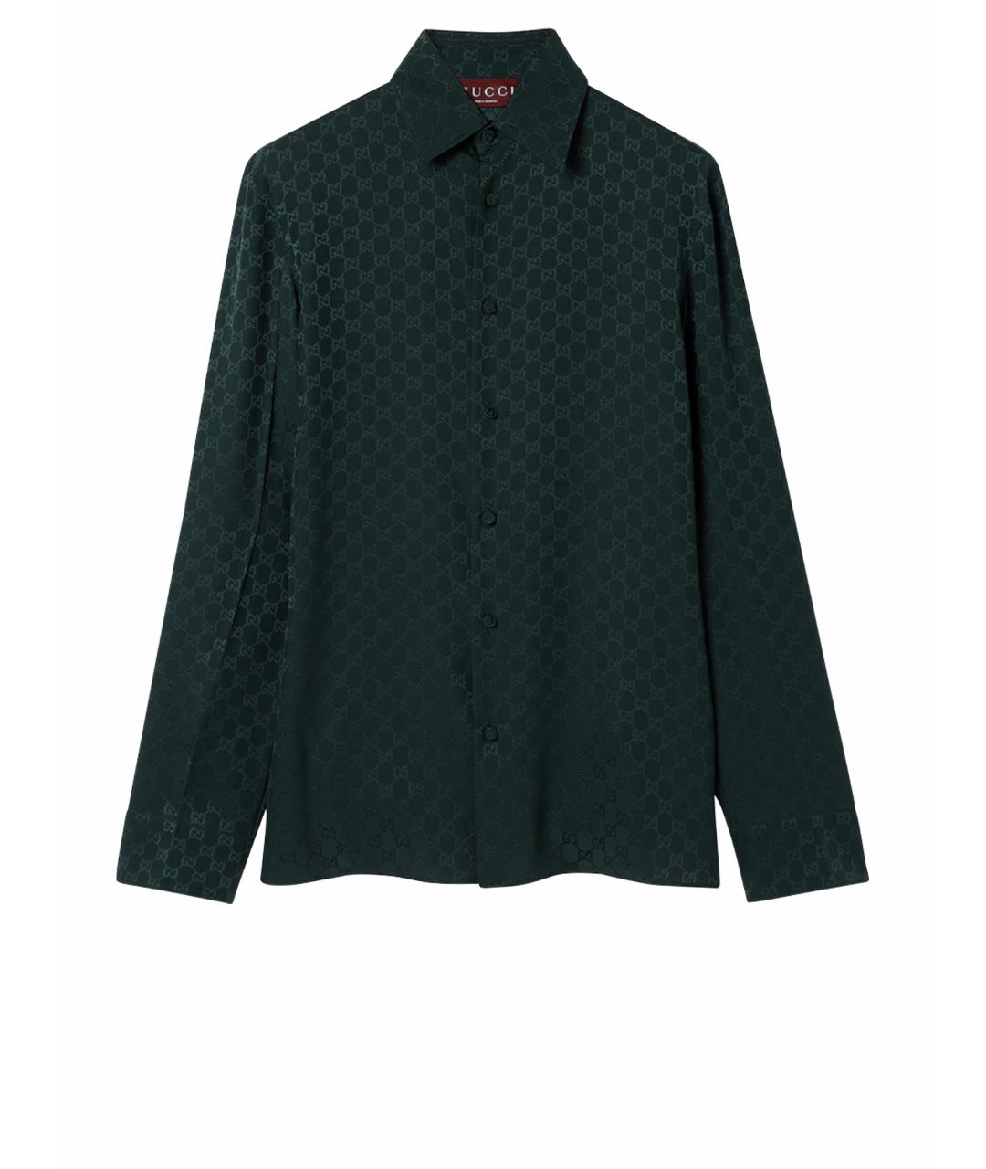 GUCCI Зеленая шелковая кэжуал рубашка, фото 1