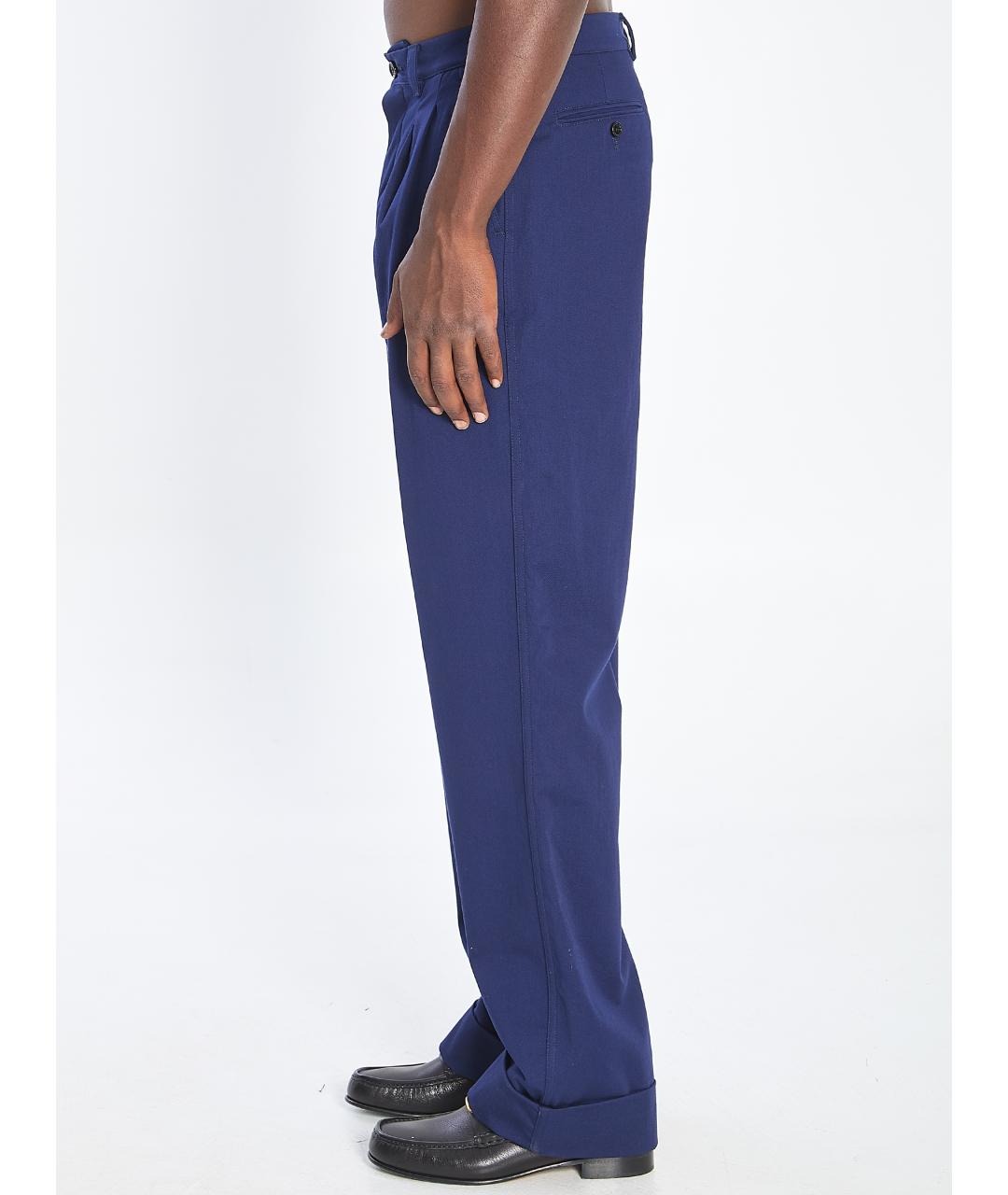 VALENTINO Синие хлопковые повседневные брюки, фото 4