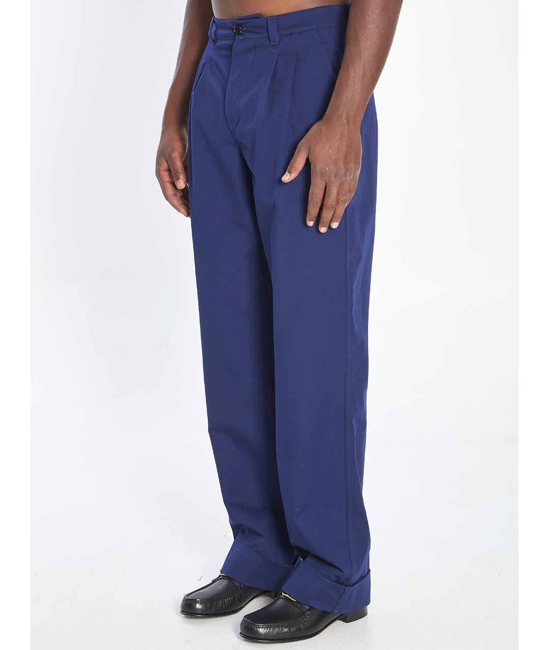 VALENTINO Синие хлопковые повседневные брюки, фото 3