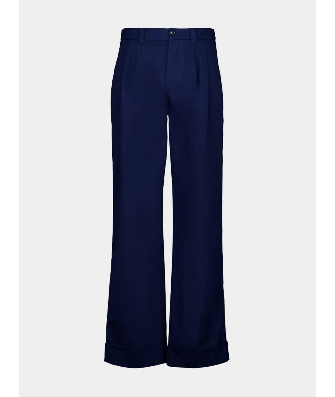 VALENTINO Синие хлопковые повседневные брюки, фото 6