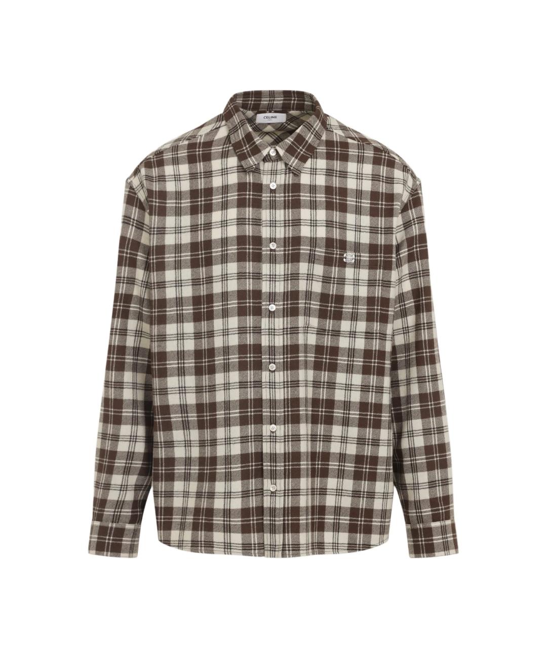 CELINE Бежевая шерстяная кэжуал рубашка, фото 1