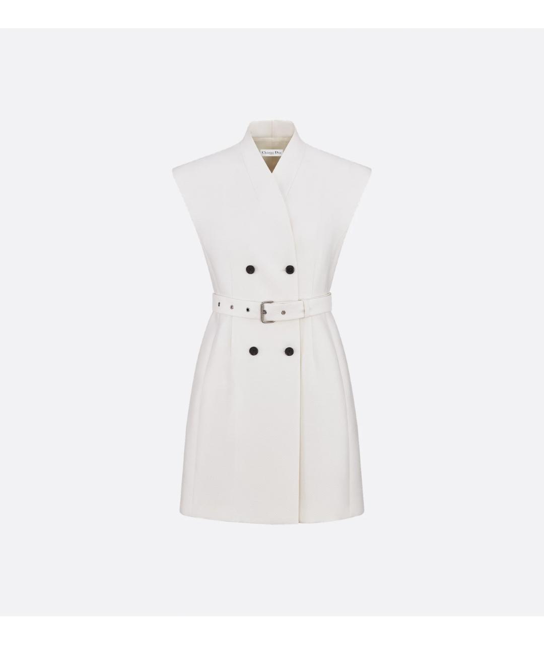 CHRISTIAN DIOR Белое шерстяное повседневное платье, фото 4