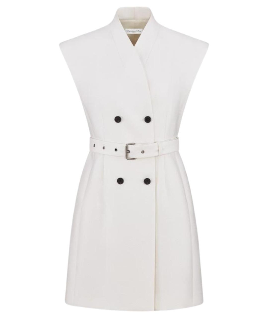 CHRISTIAN DIOR Белое шерстяное повседневное платье, фото 1