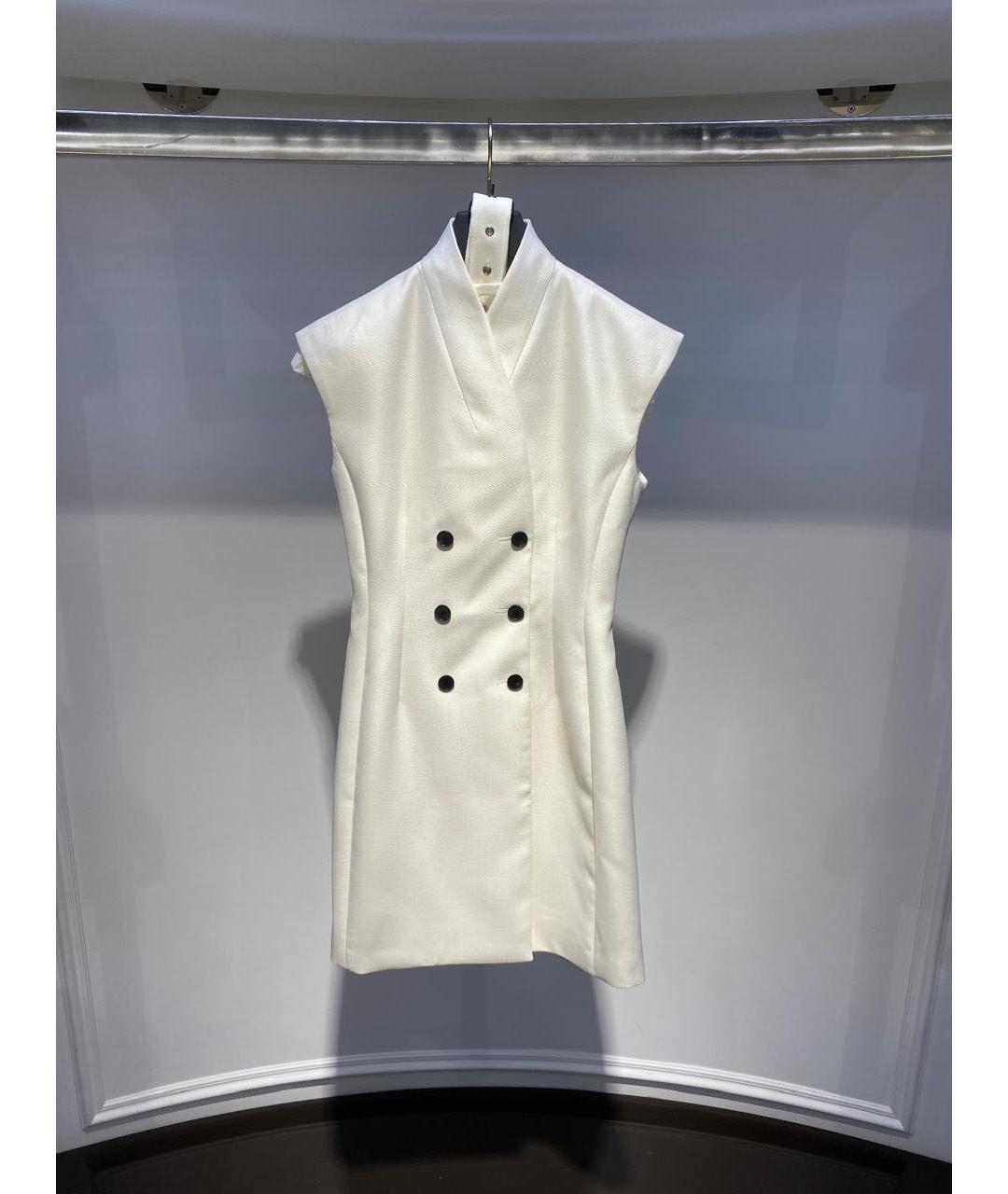 CHRISTIAN DIOR Белое шерстяное повседневное платье, фото 2