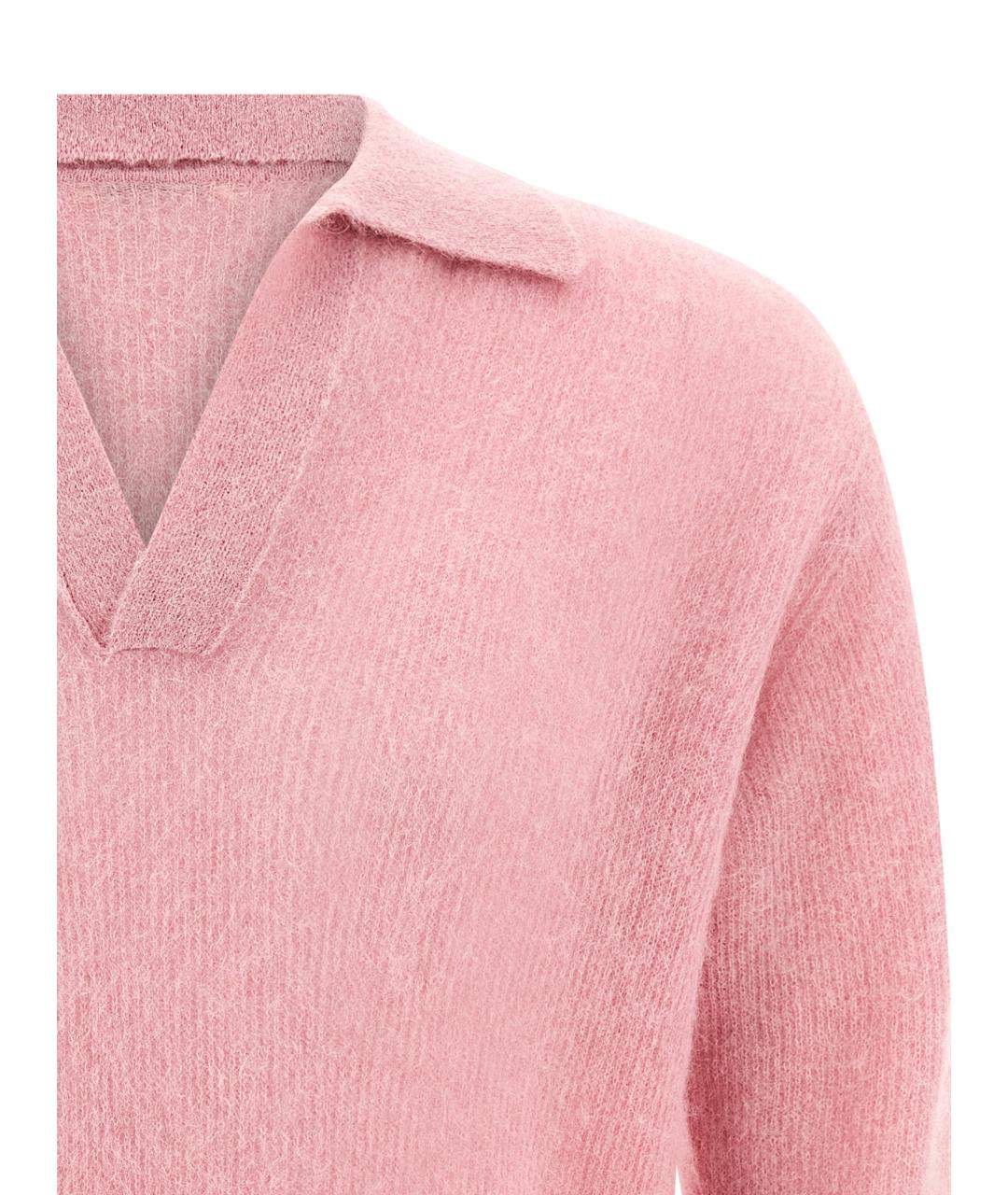 AURALEE Розовое поло с длинным рукавом, фото 2