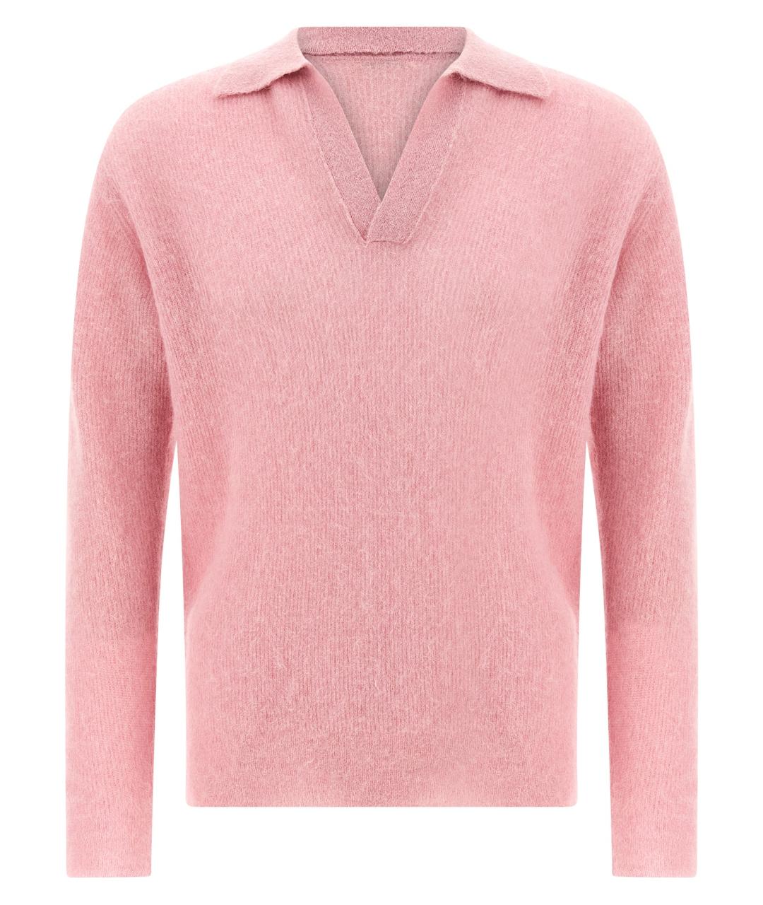 AURALEE Розовое поло с длинным рукавом, фото 1