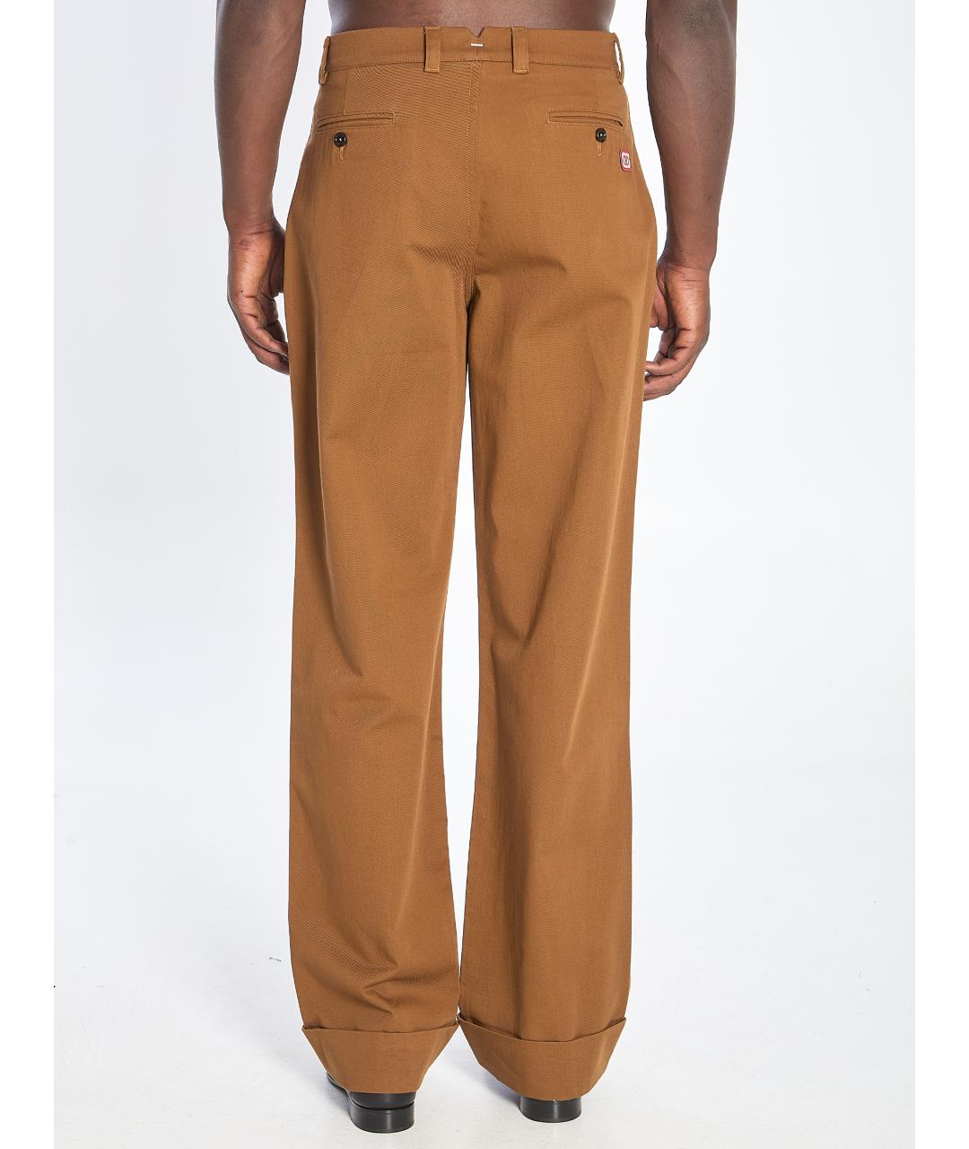 VALENTINO Коричневые хлопковые повседневные брюки, фото 5