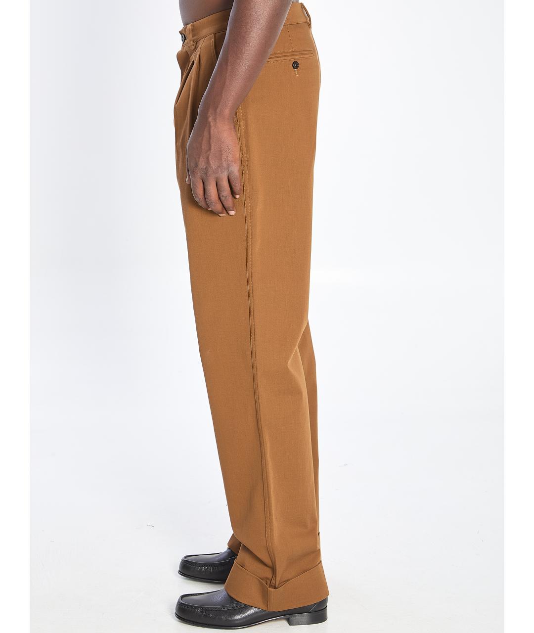 VALENTINO Коричневые хлопковые повседневные брюки, фото 4