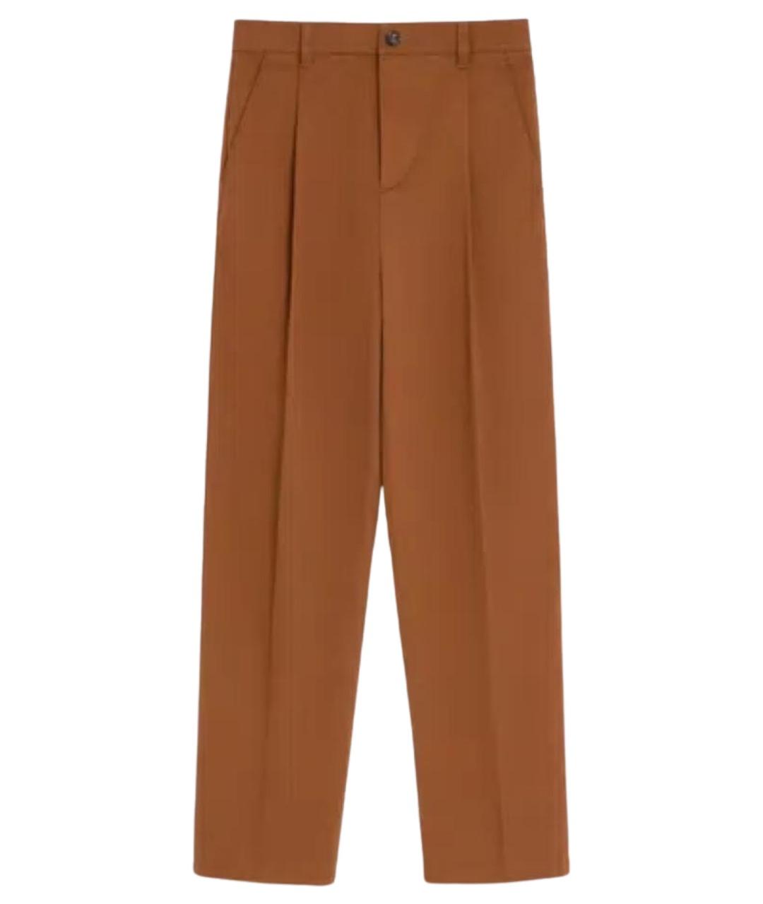 VALENTINO Коричневые хлопковые повседневные брюки, фото 1