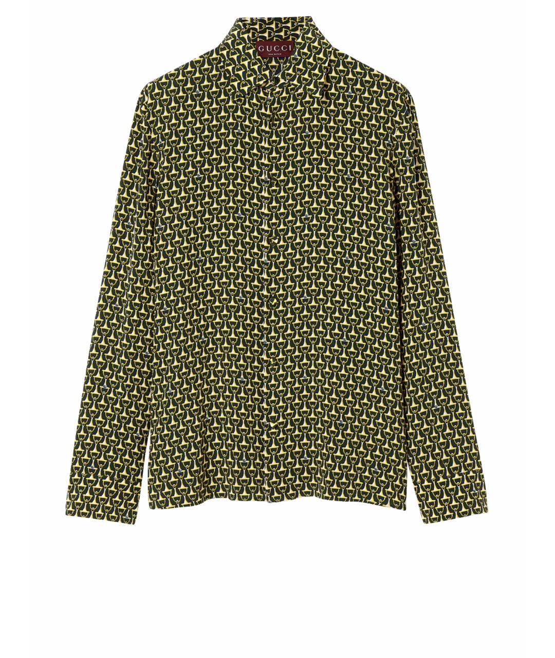 GUCCI Зеленая шелковая кэжуал рубашка, фото 1