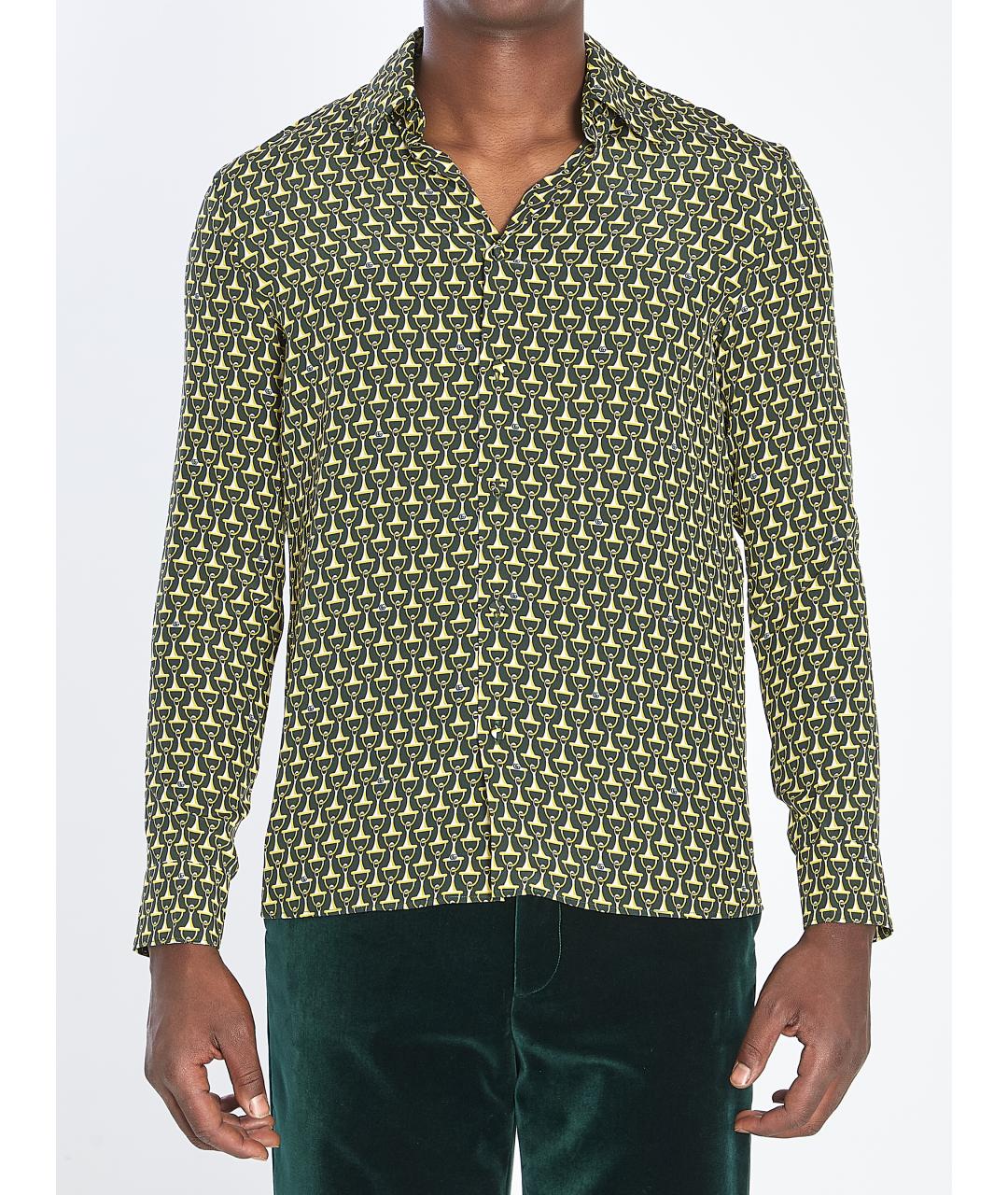 GUCCI Зеленая шелковая кэжуал рубашка, фото 2