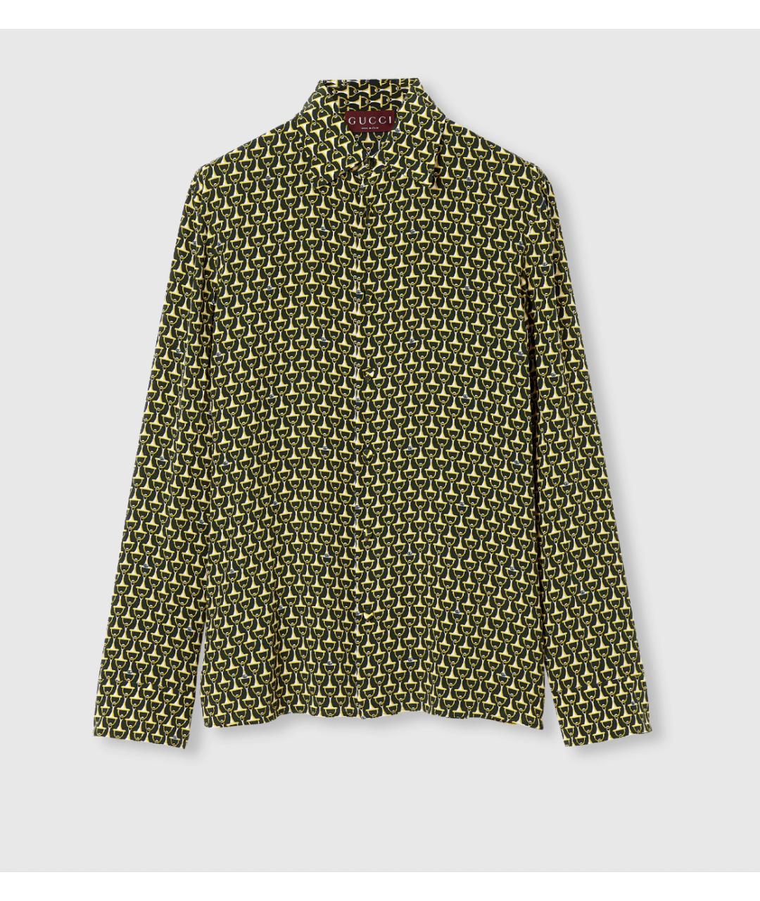 GUCCI Зеленая шелковая кэжуал рубашка, фото 6