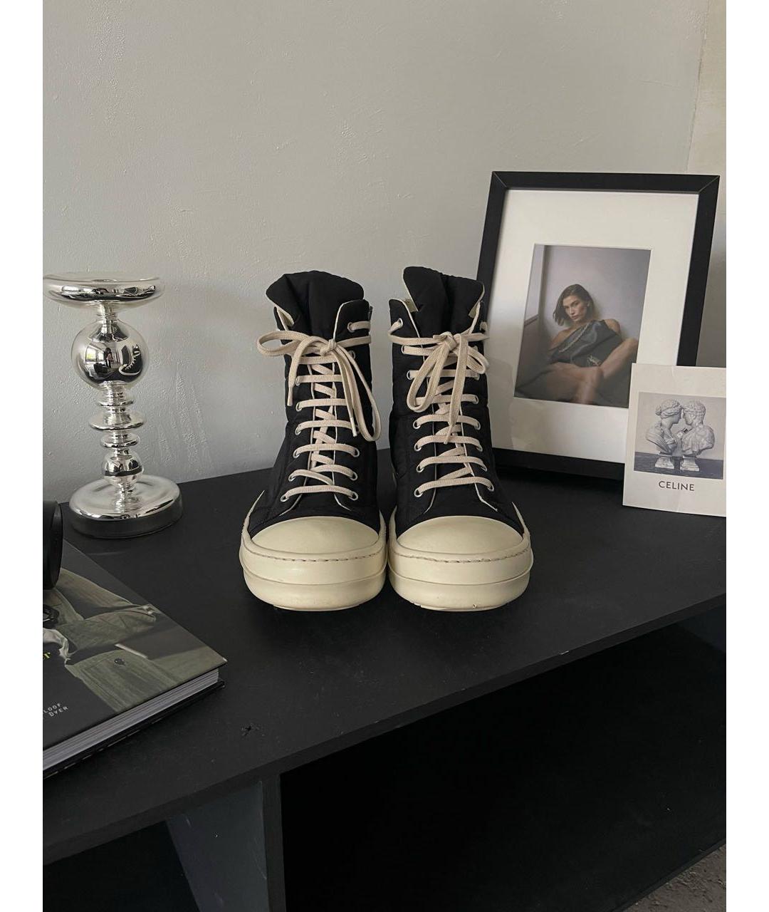 RICK OWENS Черные высокие кроссовки / кеды, фото 3