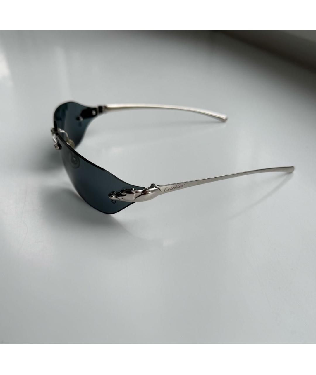 CARTIER Черные металлические солнцезащитные очки, фото 2