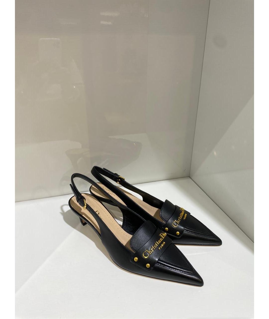 CHRISTIAN DIOR Черные кожаные туфли, фото 2