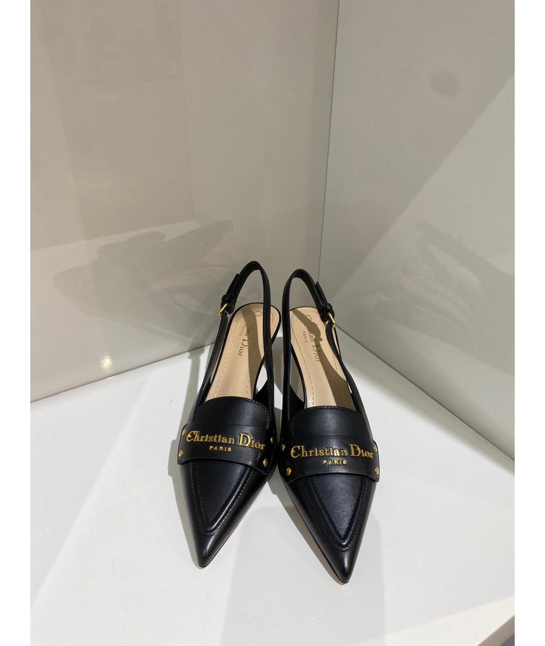 CHRISTIAN DIOR Черные кожаные туфли, фото 3