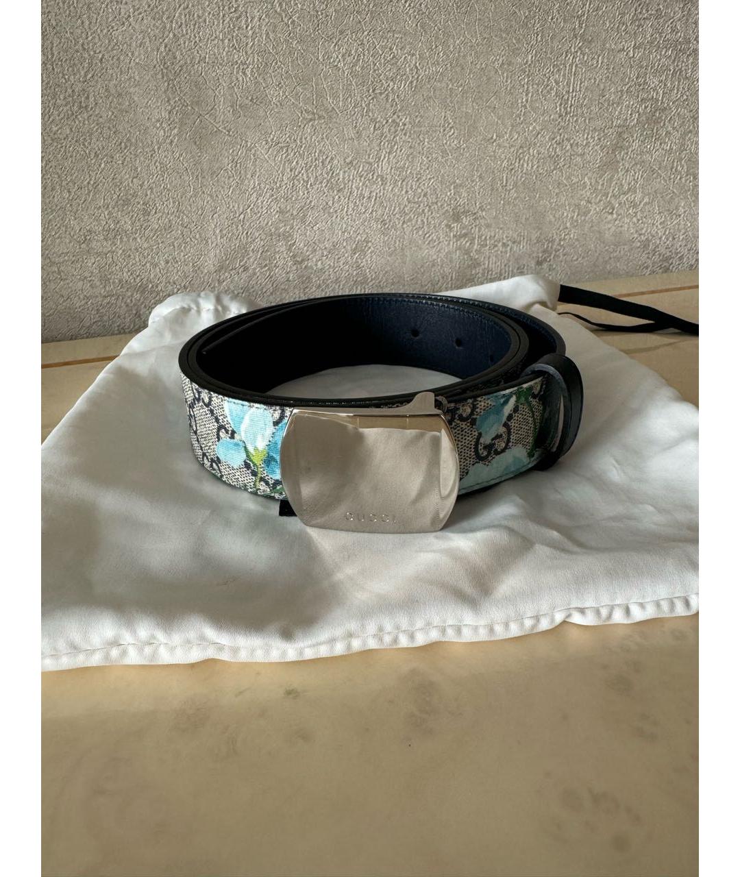 GUCCI Синий кожаный ремень, фото 6