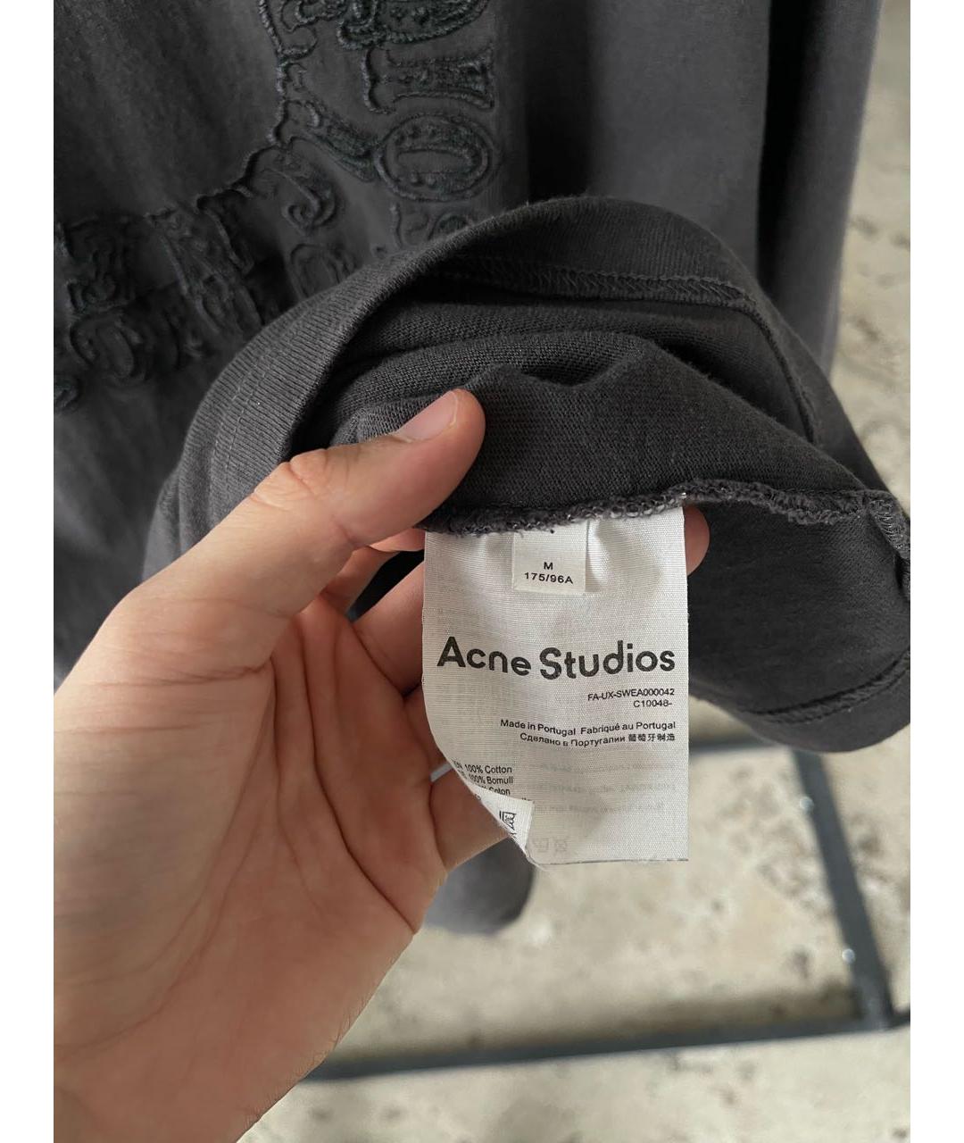 ACNE STUDIOS Антрацитовая футболка, фото 5