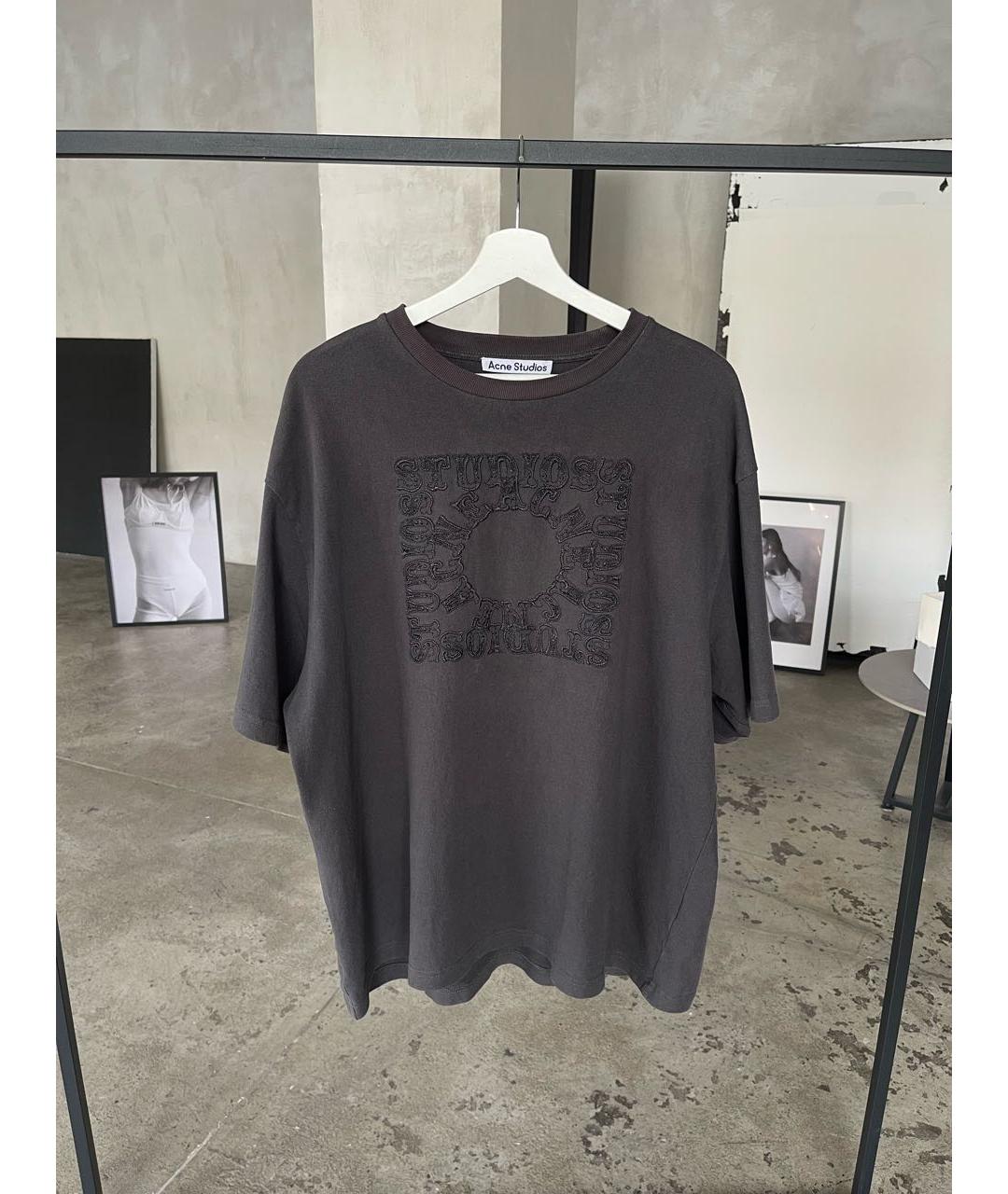 ACNE STUDIOS Антрацитовая футболка, фото 6