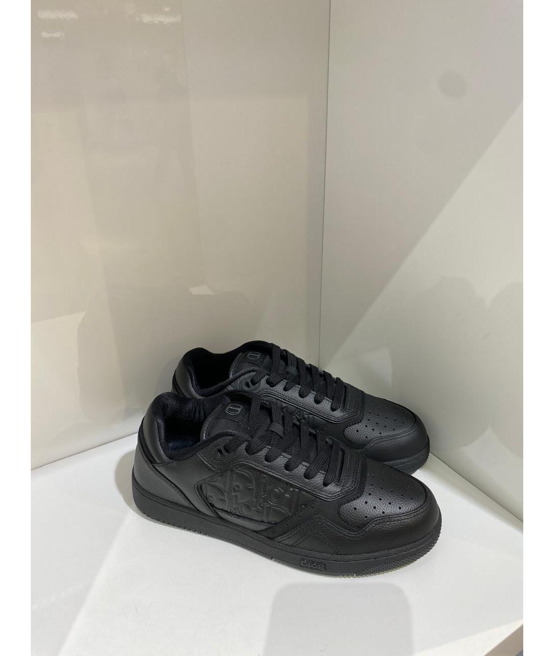 CHRISTIAN DIOR Черные кожаные низкие кроссовки / кеды, фото 2