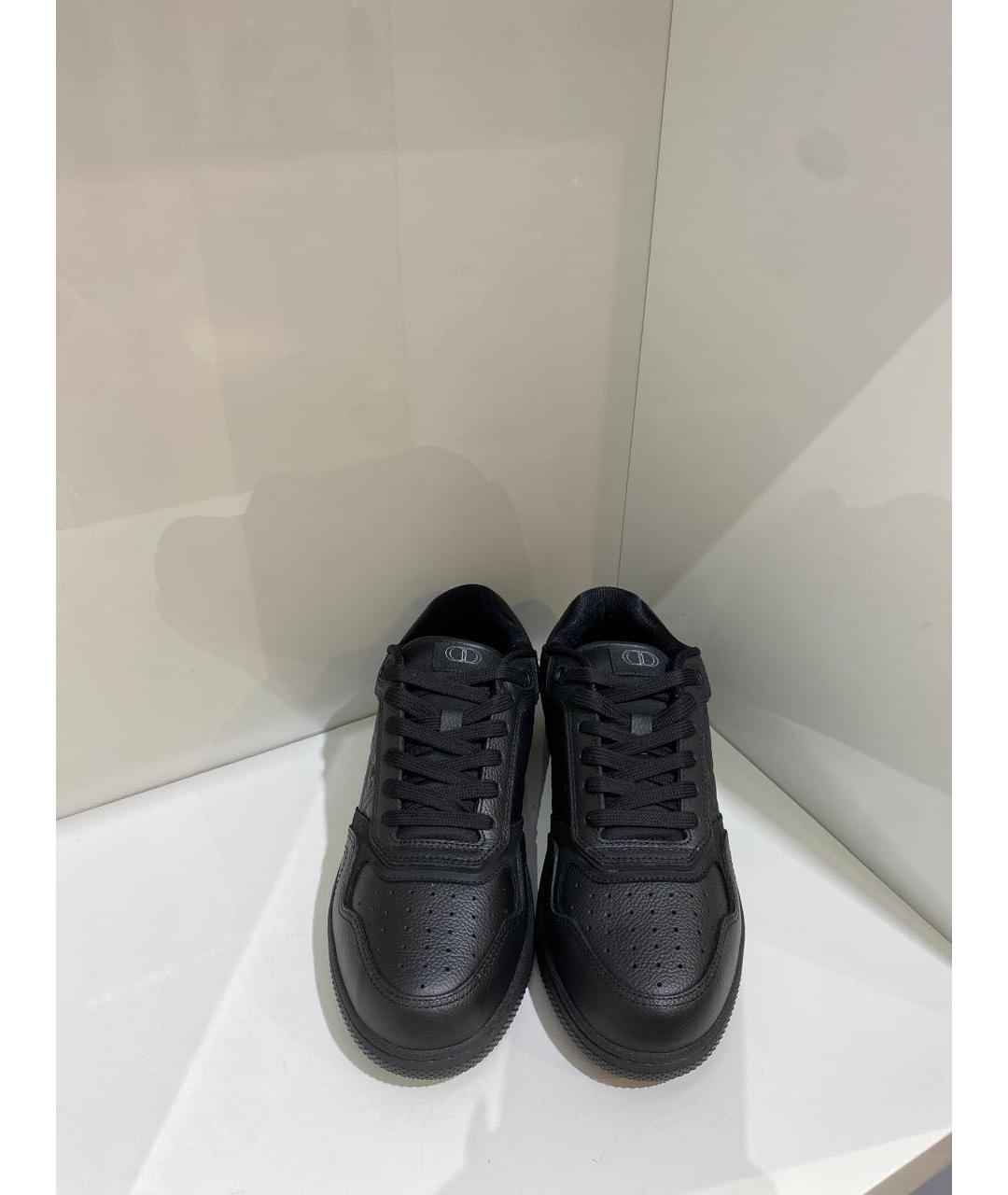 CHRISTIAN DIOR Черные кожаные низкие кроссовки / кеды, фото 3