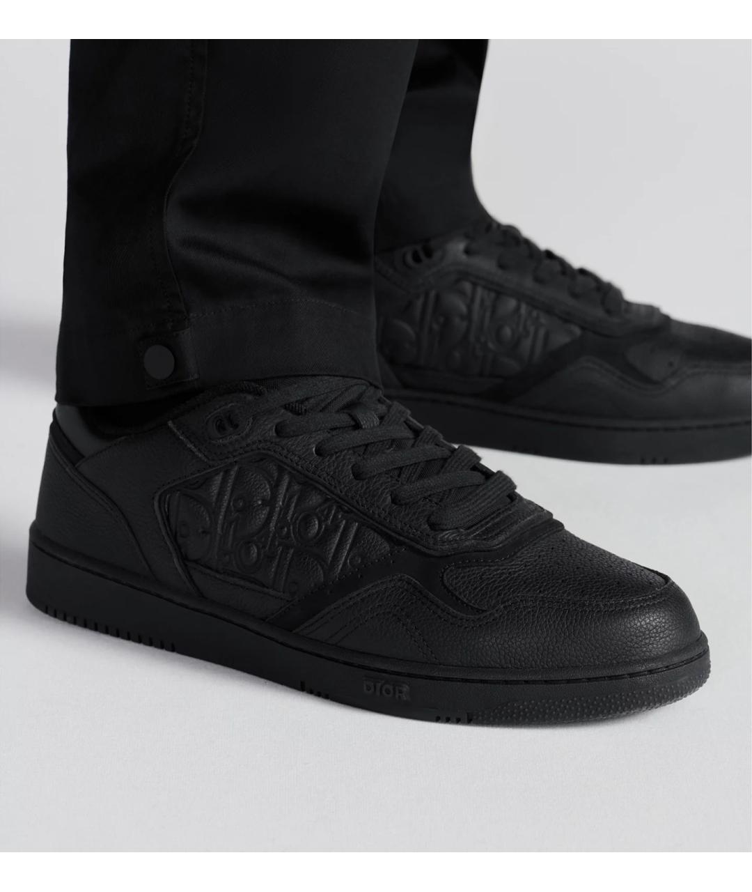 CHRISTIAN DIOR Черные кожаные низкие кроссовки / кеды, фото 5