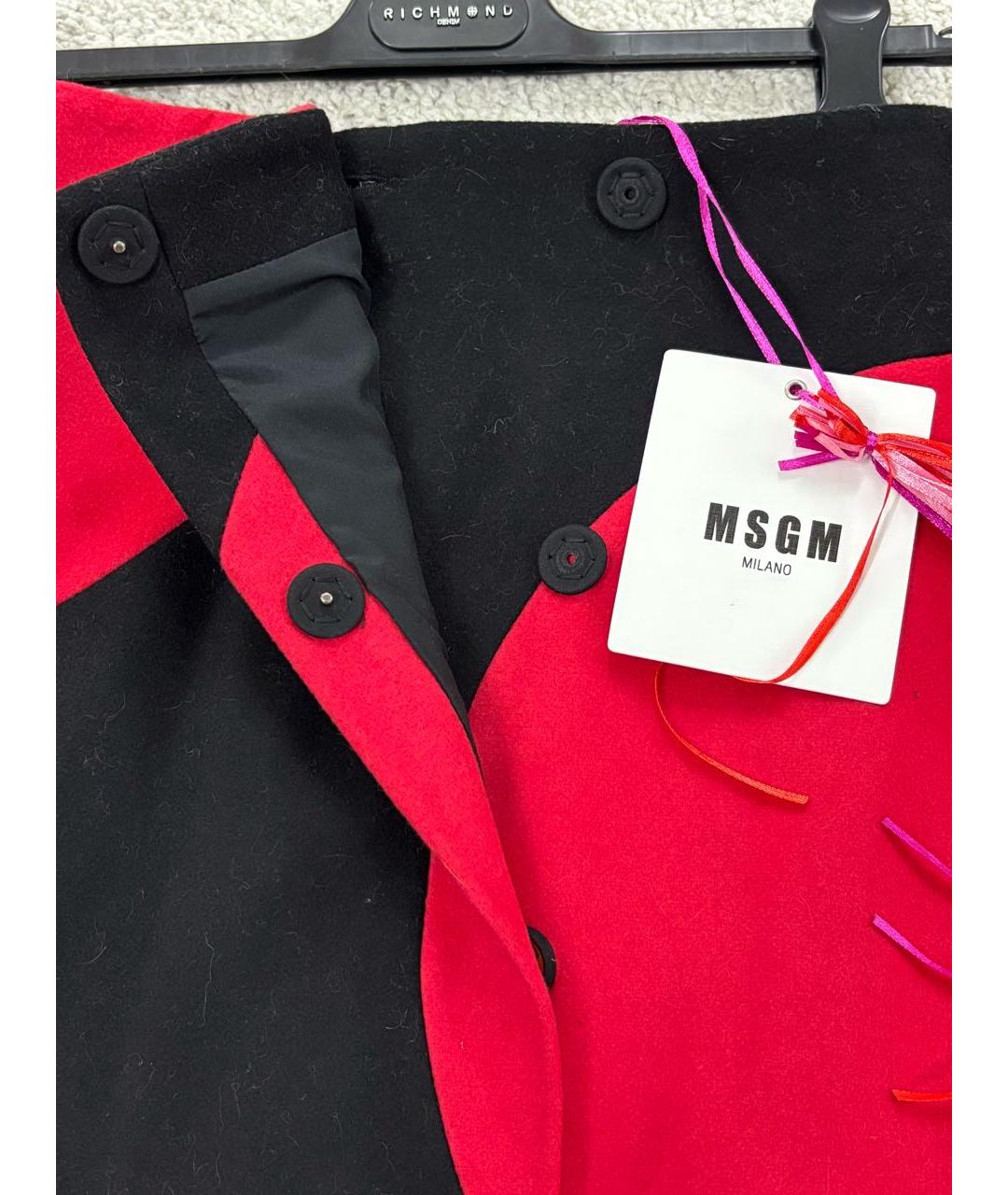 MSGM Мульти шерстяная юбка мини, фото 5
