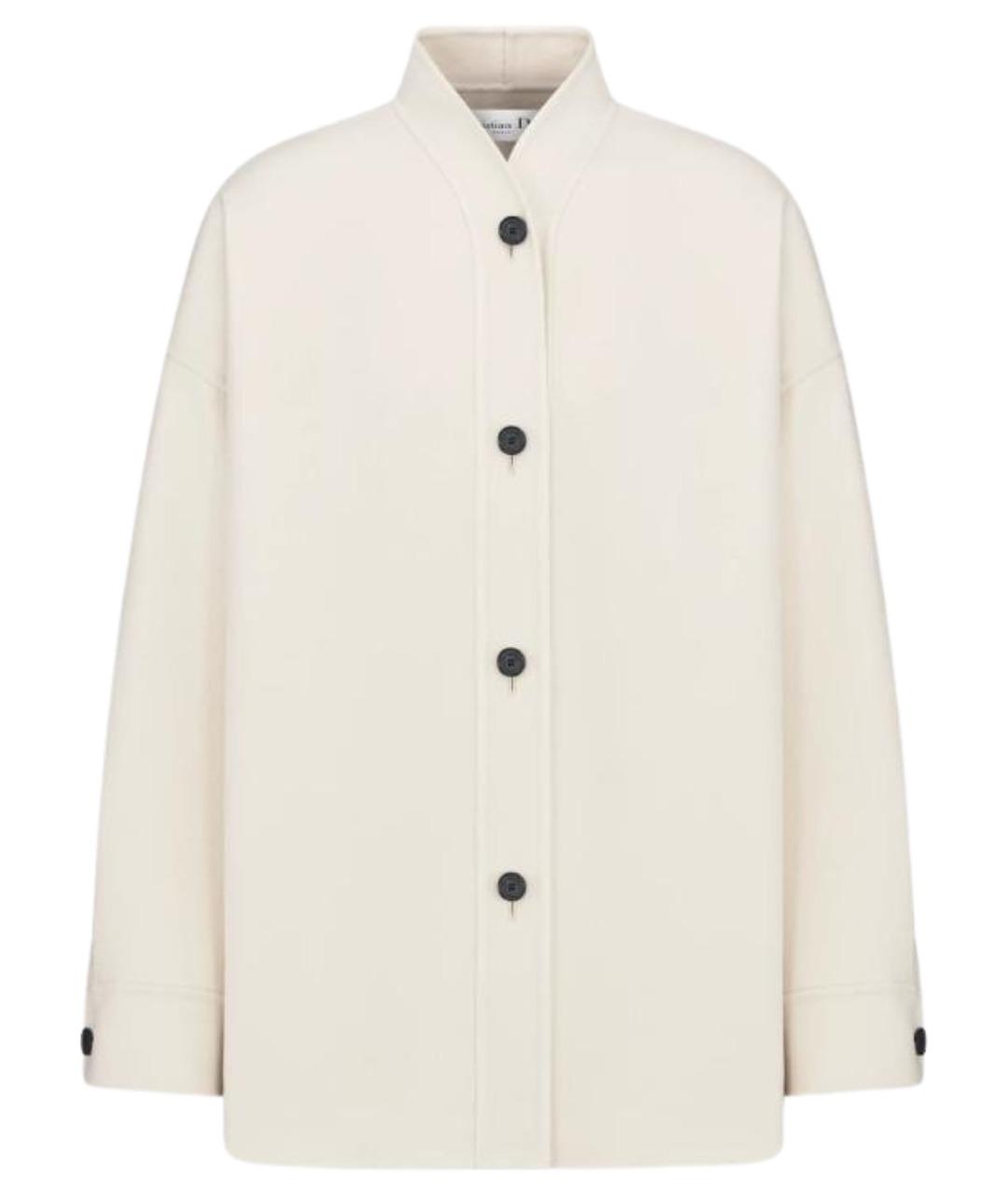 CHRISTIAN DIOR Белое шерстяное пальто, фото 1