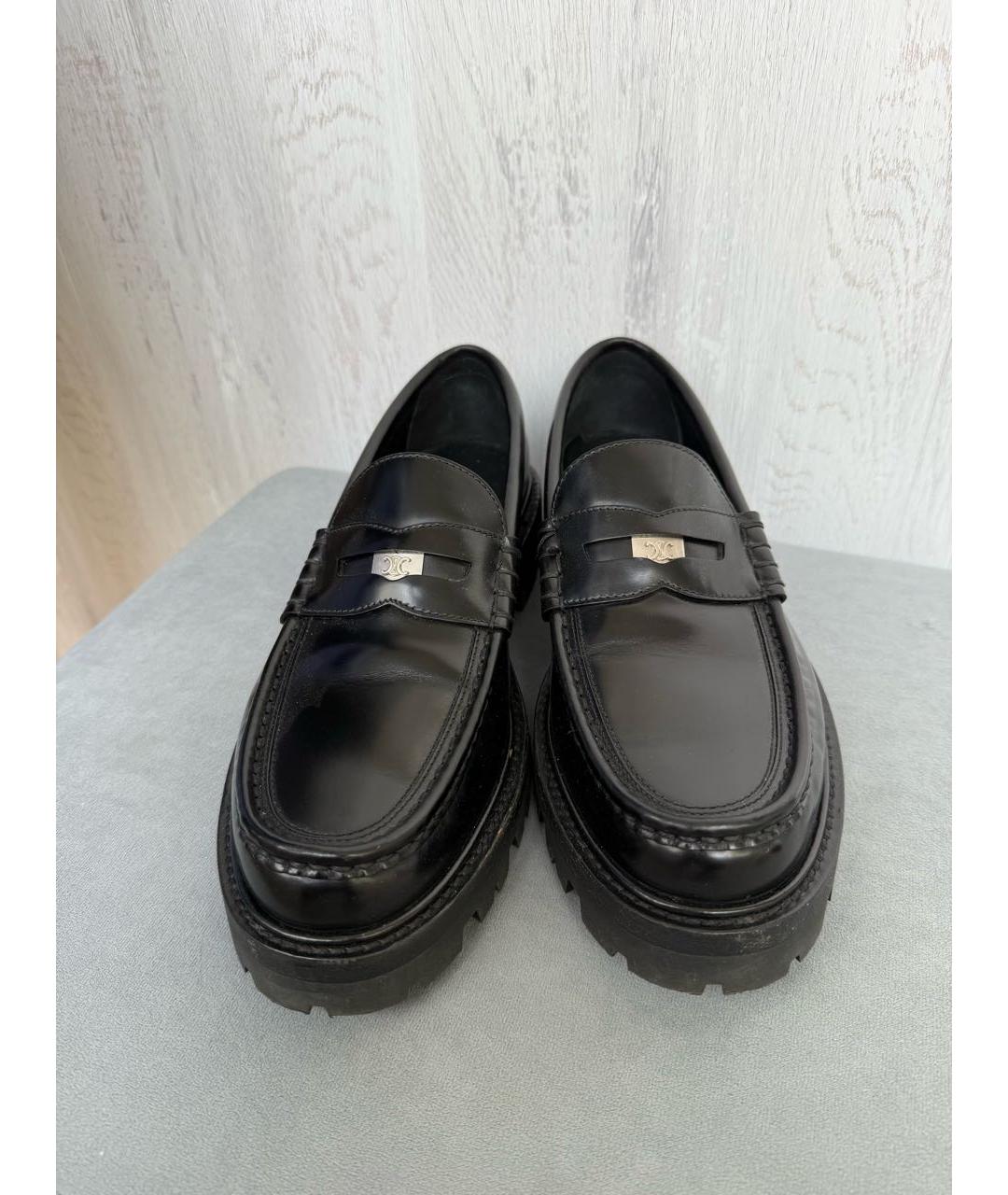 CELINE Черные кожаные лоферы, фото 2