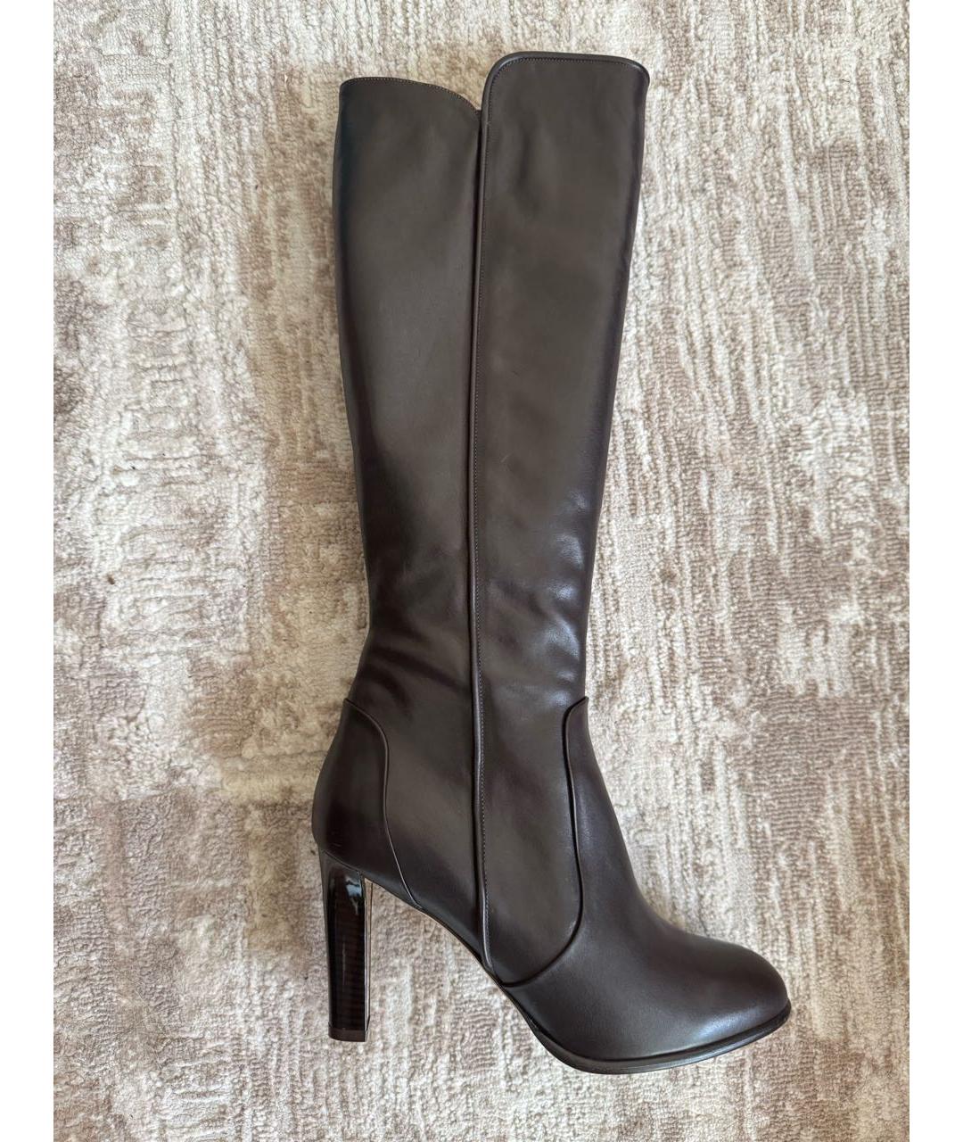 FERRAGAMO Коричневые кожаные сапоги, фото 8