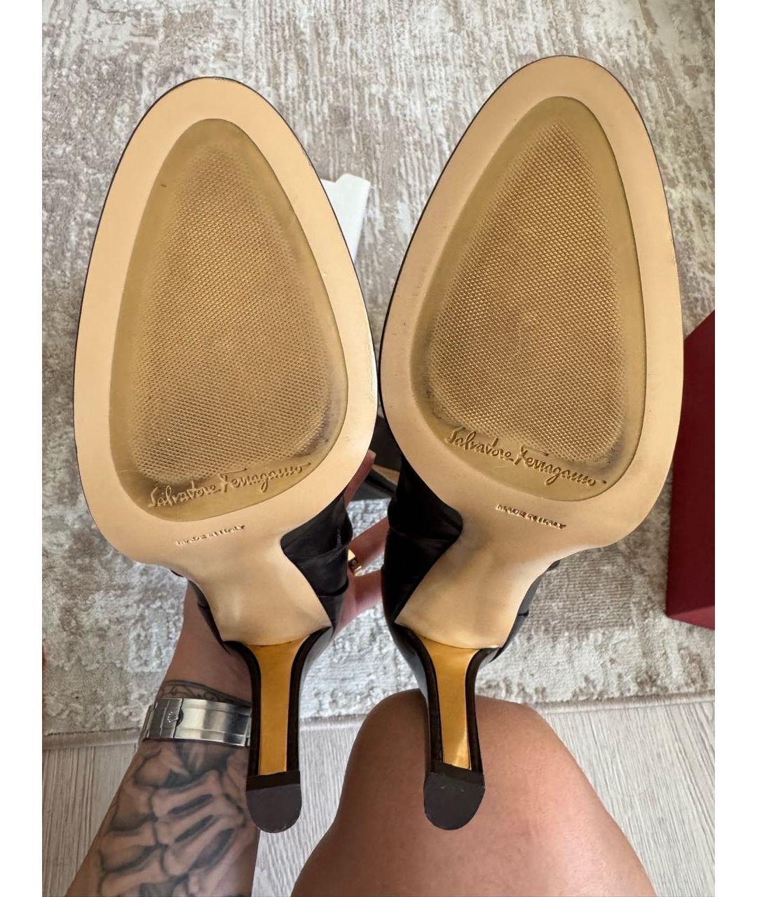 FERRAGAMO Коричневые кожаные сапоги, фото 4