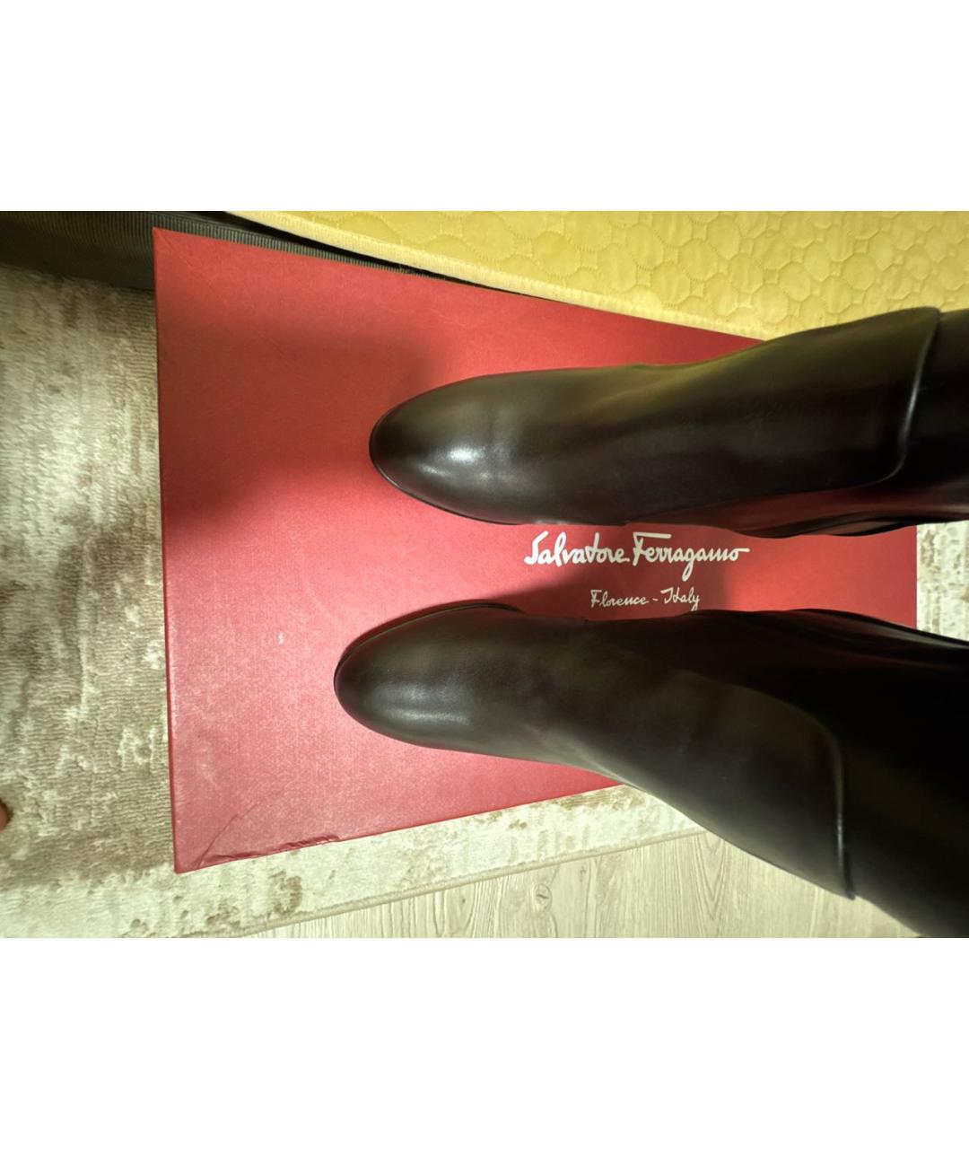 FERRAGAMO Коричневые кожаные сапоги, фото 3