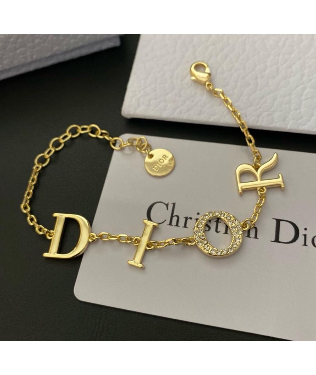 CHRISTIAN DIOR Золотой металлический браслет, фото 4