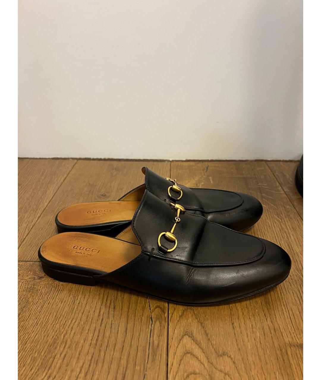 GUCCI Черные кожаные сабо, фото 8