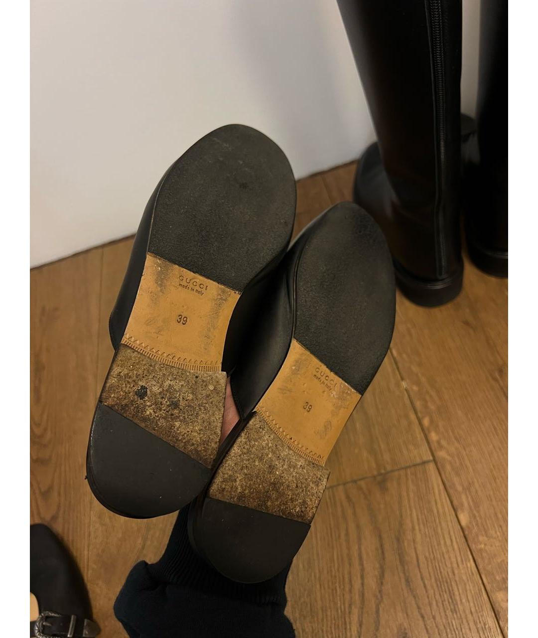 GUCCI Черные кожаные сабо, фото 4