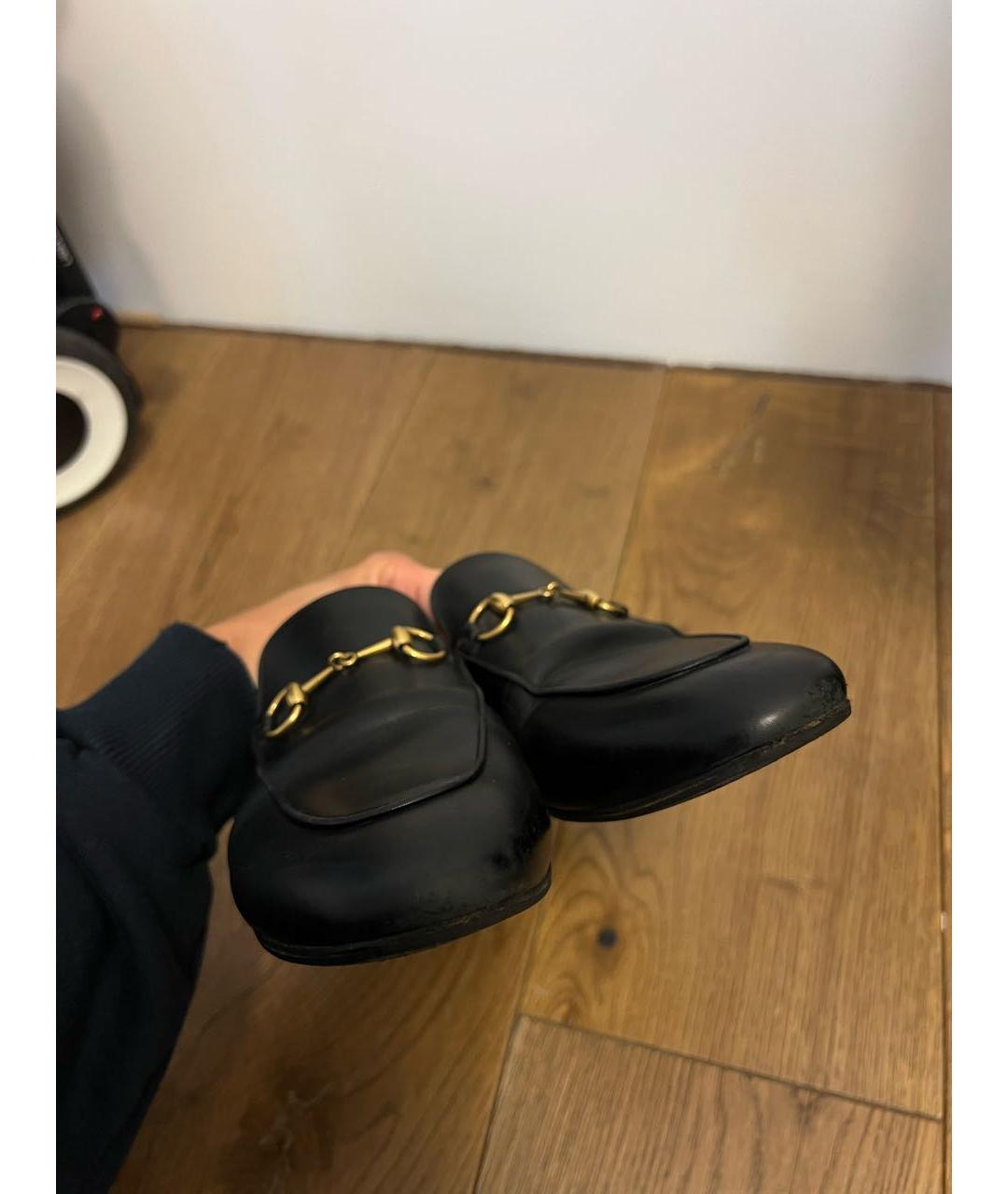 GUCCI Черные кожаные сабо, фото 7