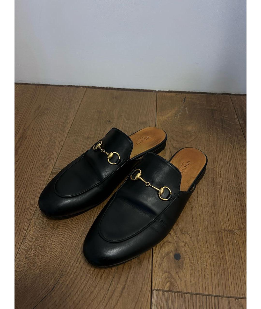 GUCCI Черные кожаные сабо, фото 2