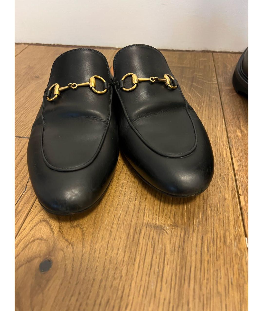 GUCCI Черные кожаные сабо, фото 5
