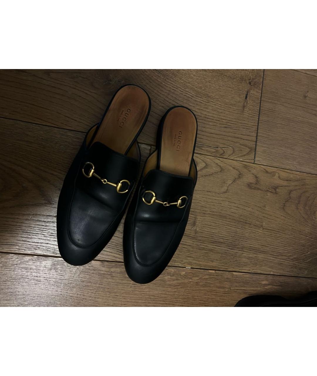 GUCCI Черные кожаные сабо, фото 6