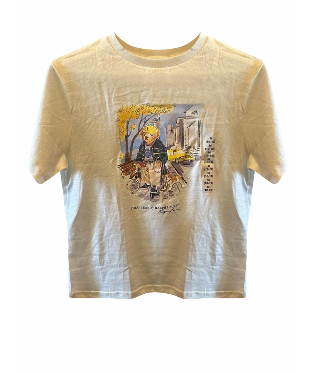 POLO RALPH LAUREN Белая хлопковая детская футболка, фото 2