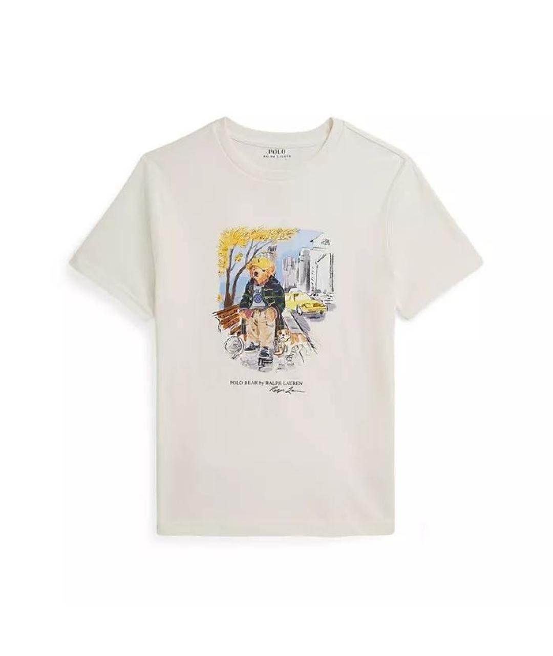 POLO RALPH LAUREN Белая хлопковая детская футболка, фото 1